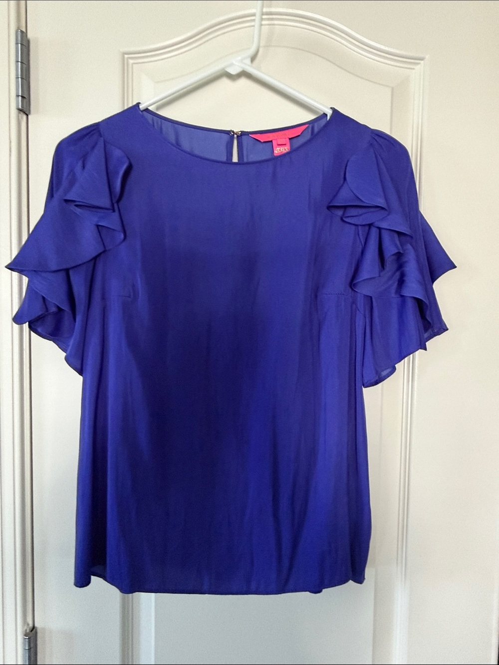 Lilly Pulitzer Royal Blue Ruffle Sleeve Blouse